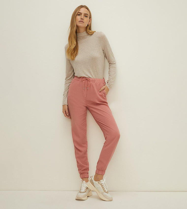 Buy Oasis Slim Fit Tencel Joggers In Pink 6thStreet Oman