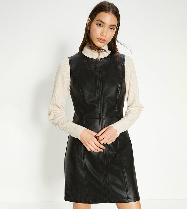 Oasis black best sale pinafore dress