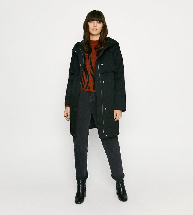 Buy Oasis Lightweight Long Sleeves Parka Jacket In Black 6thStreet Bahrain