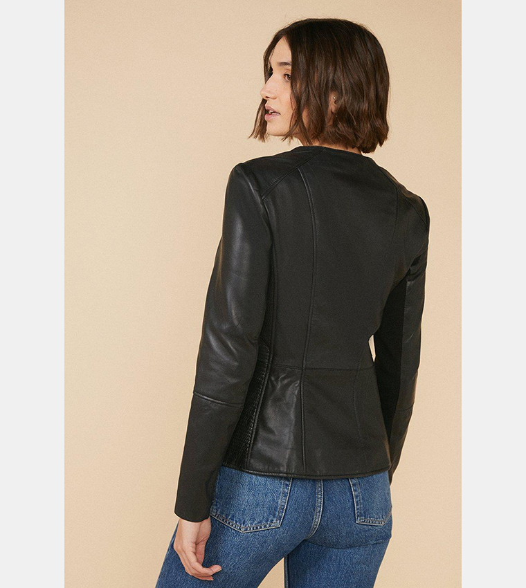 Oasis black faux leather jacket best sale