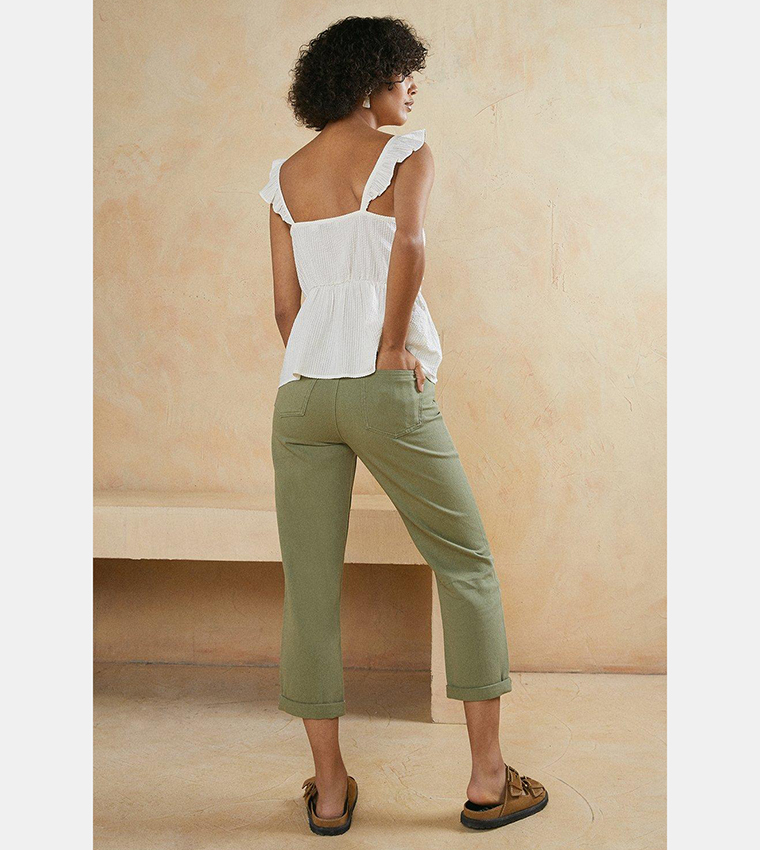 Khaki boyfriend jeans deals
