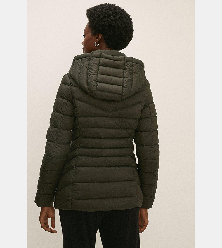 Buy Oasis Short Padded Packable Puffer Jacket In Khaki 6thStreet Qatar