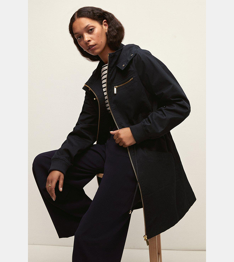 Buy Oasis Lightweight Midi Parka Jacket In Black 6thStreet UAE