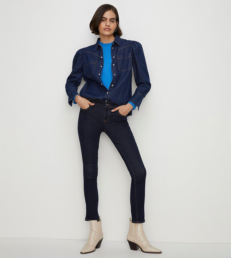 Buy Oasis Long Cherry Organic Sculpting Slim Fit Jeans In Blue 6thStreet Bahrain