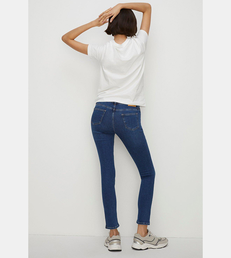 Buy Oasis Long Cherry Organic Sculpting Slim Fit Jeans In Blue