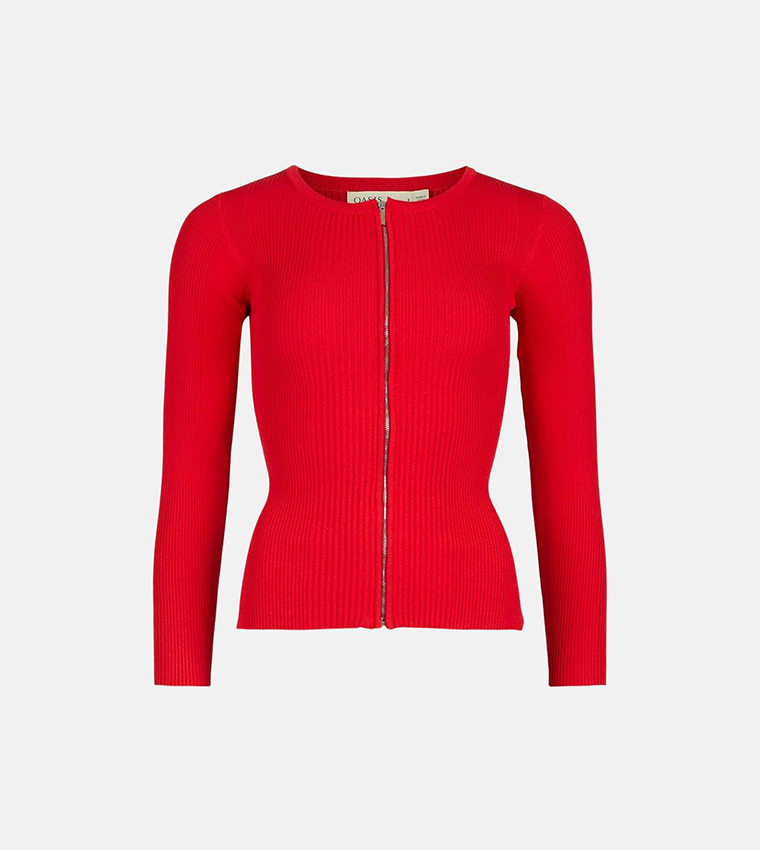 Buy Oasis Zip Through Cardigan In Red 6thStreet Kuwait