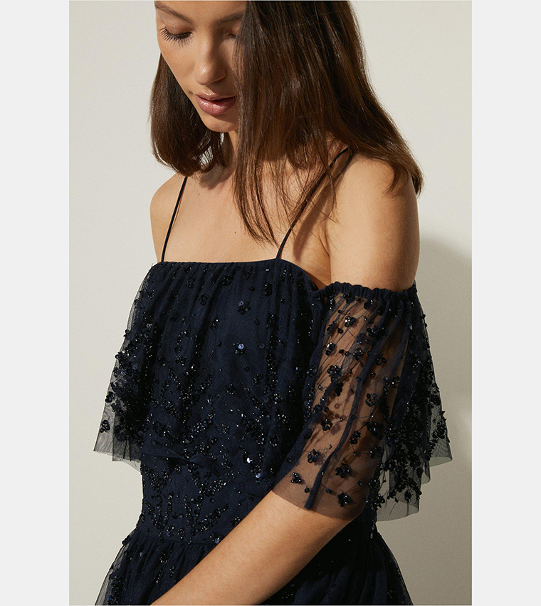 Oasis bardot midi dress store