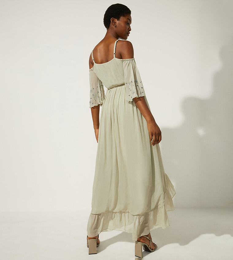 cold shoulder wrap midi dress Midi Dress Wrap For Over A Dress Buy Girl In Mind Blue Camila Cold Shoulder Wrap