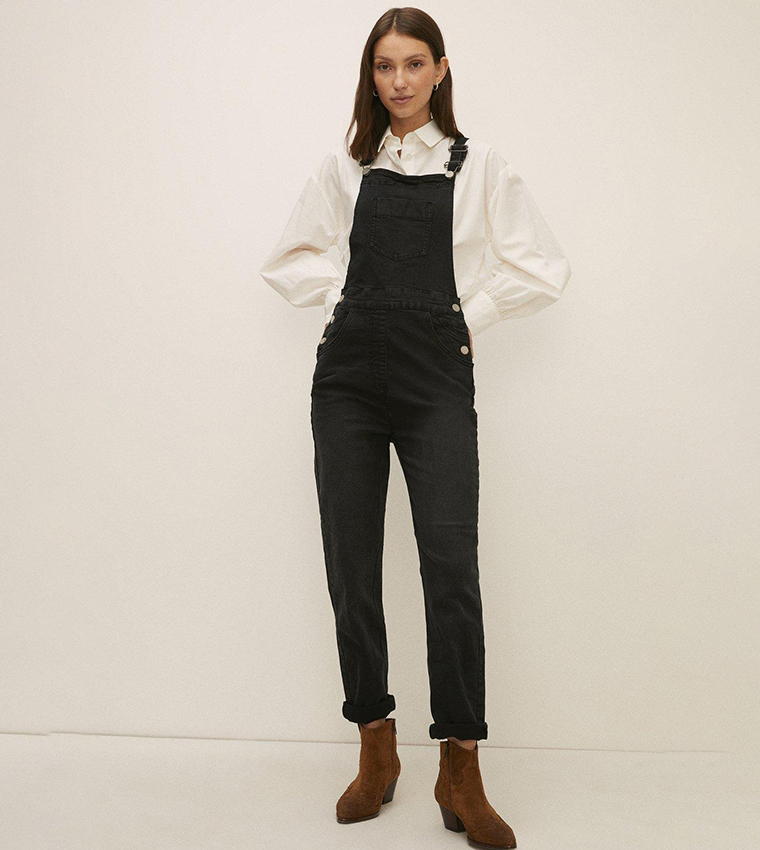 Buy Oasis Mom Fit Dungaree In Black 6thStreet Qatar