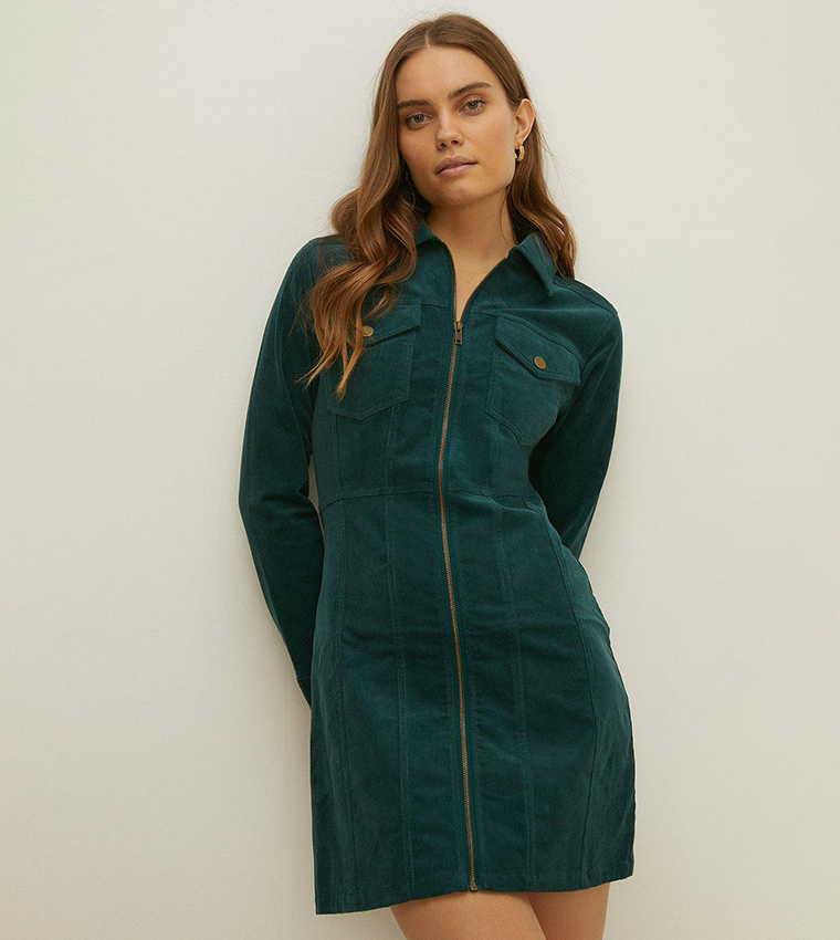 Oasis green cord dress 2025