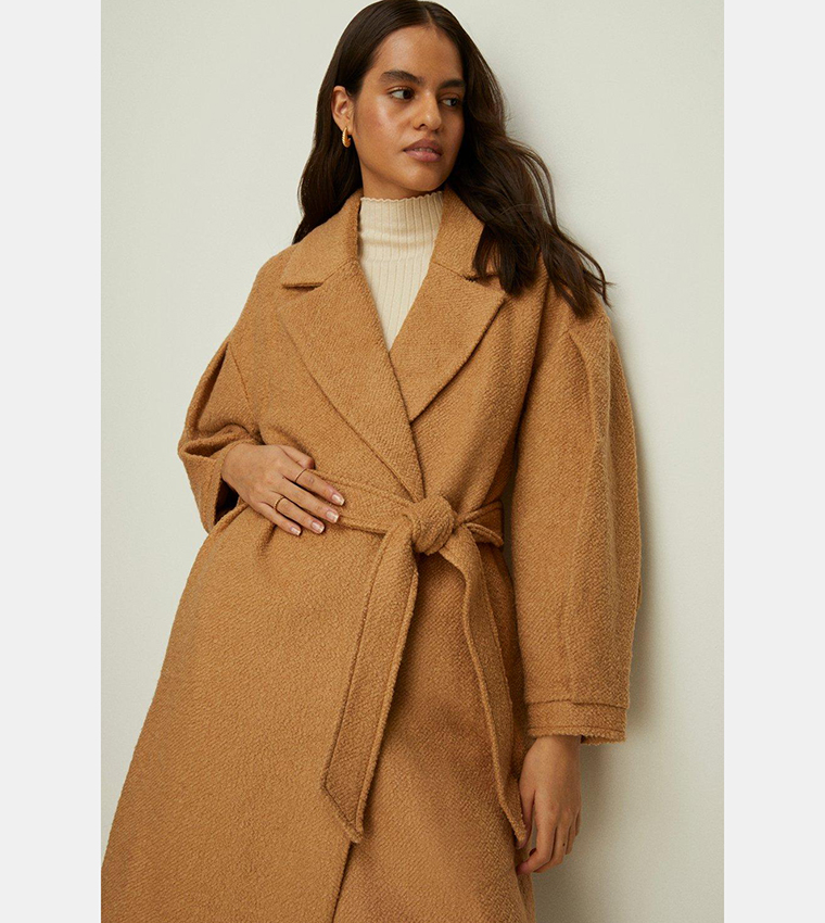 Buy Oasis Wool Mix Balloon Sleeves Coat In Beige 6thStreet Qatar