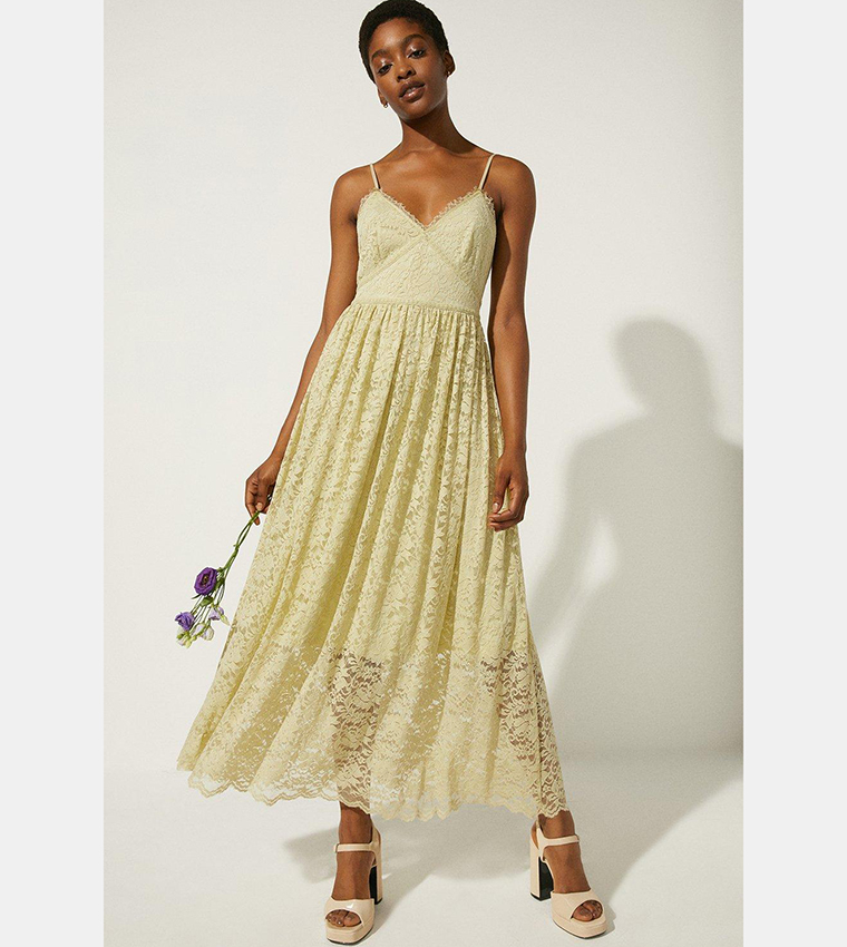 Buy Oasis Strappy Lace Midaxi Dress In Green 6thStreet Kuwait