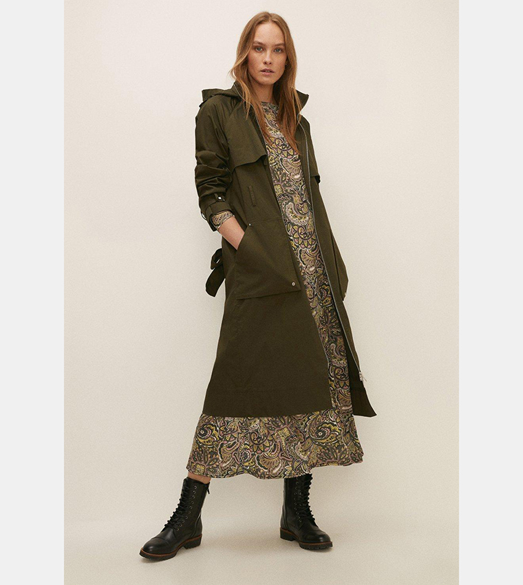 Objkhalesi Oversized Coat Black Detail Sandshell