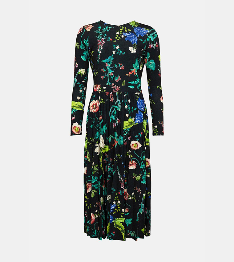strapless open back dress Rent Oasis Trailing Flower Printed Halter Midi Dress