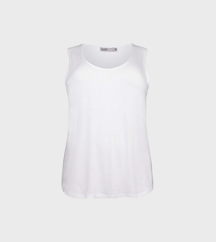 Buy Oasis Curve Satin Trim Core Top In White 6thStreet Qatar