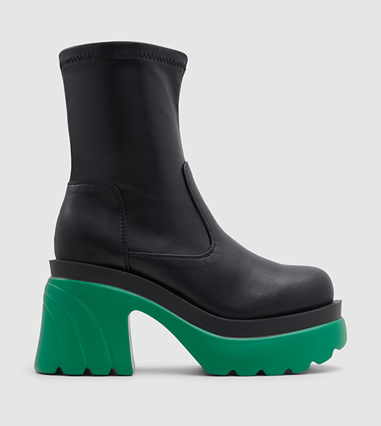 Buy Call It Spring AARYANA Mid Top Chunky Heel Platform Boots In Black