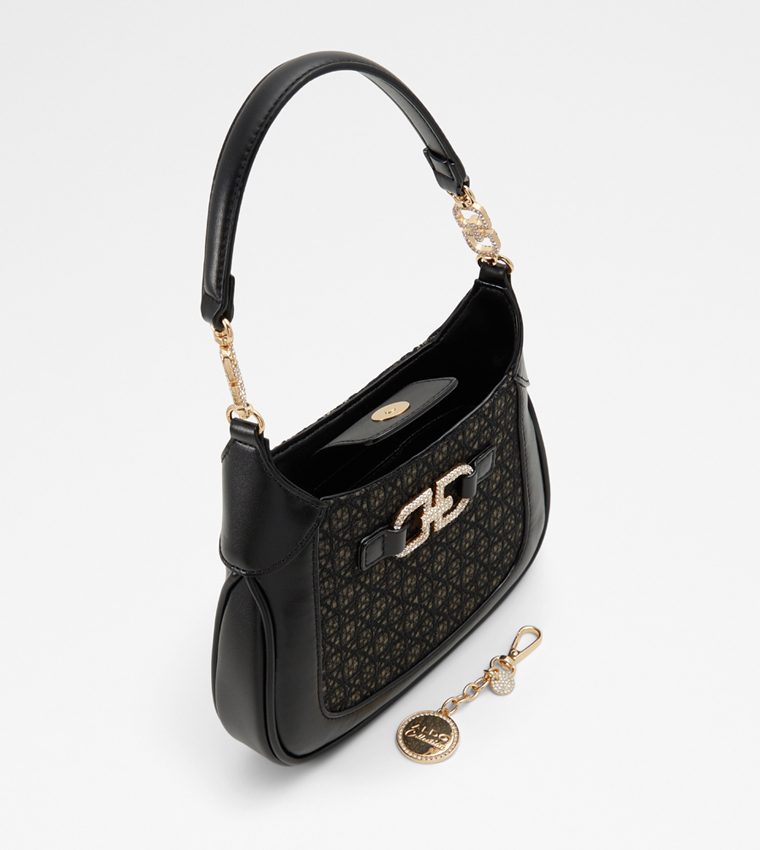 ABAYDER Embellished Shoulder Bag with Key Chain
