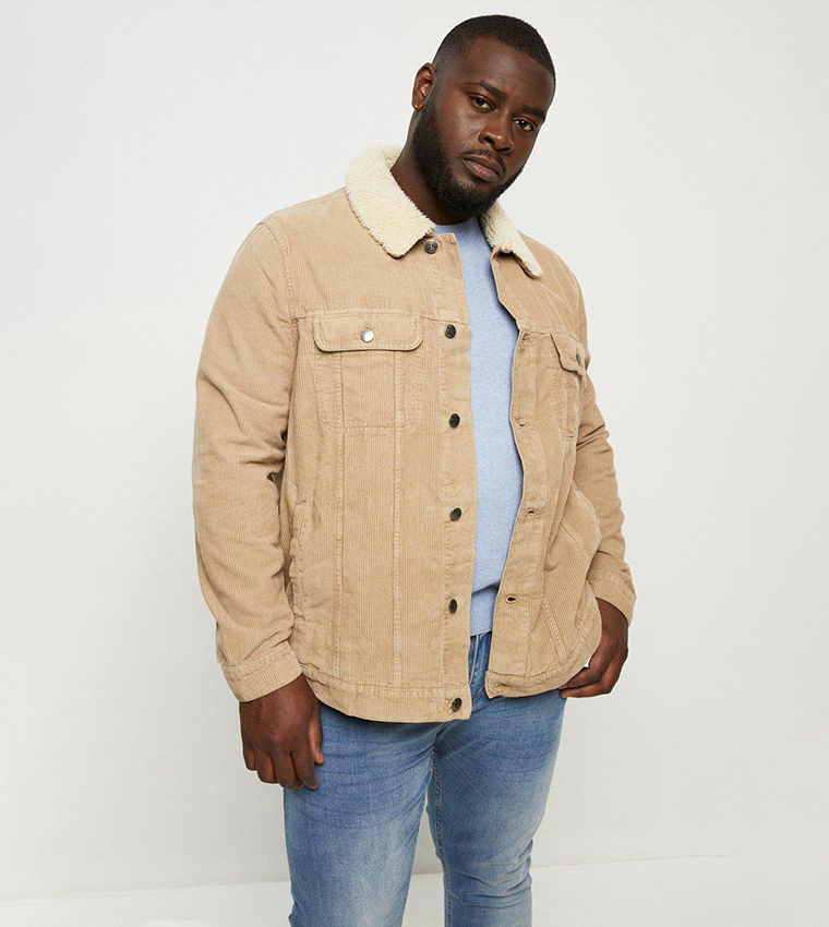 Buy Burton Cord Borg Collar Jacket In STONE 6thStreet Kuwait