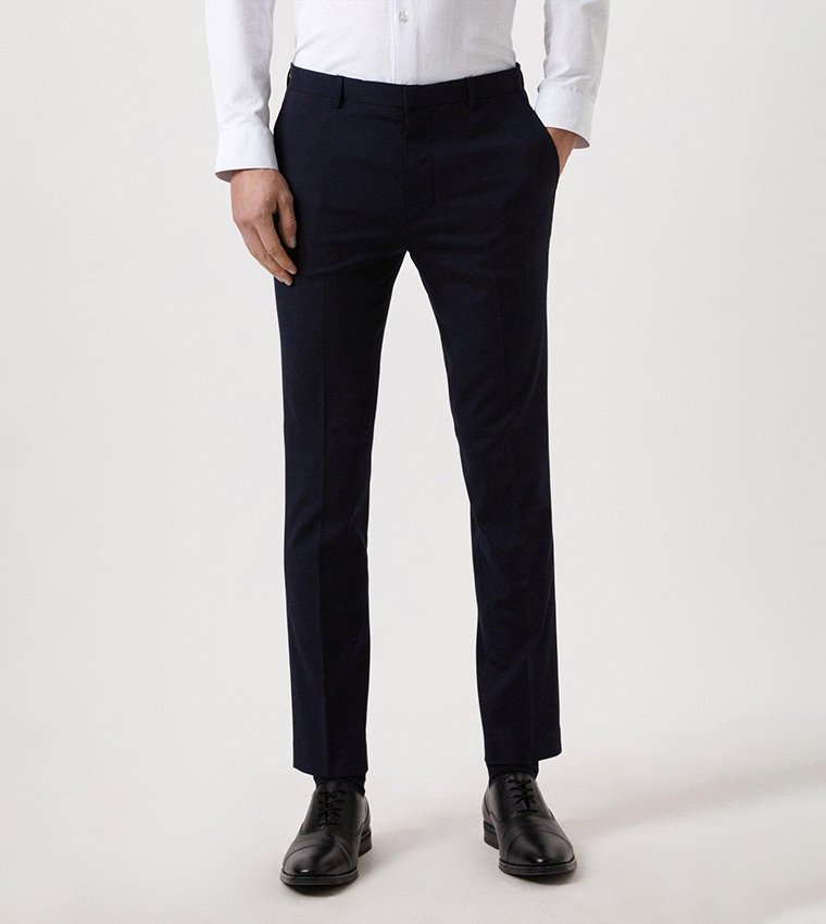 Skinny fit hot sale navy trousers