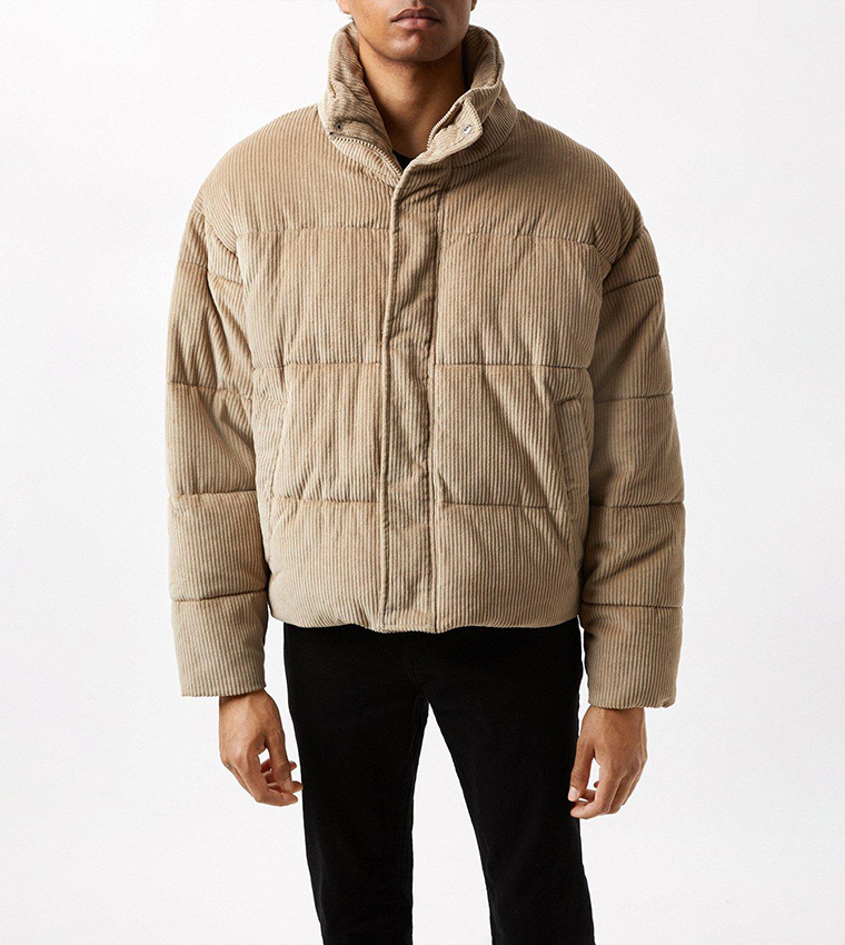 Cord Crop Puffer Jacket