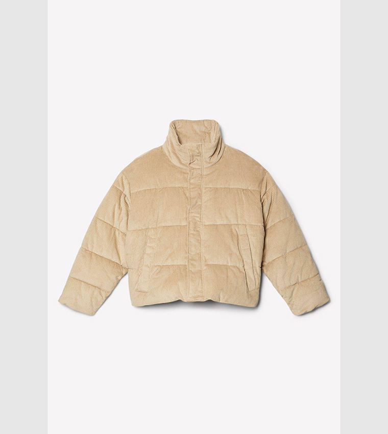 Cord Crop Puffer Jacket
