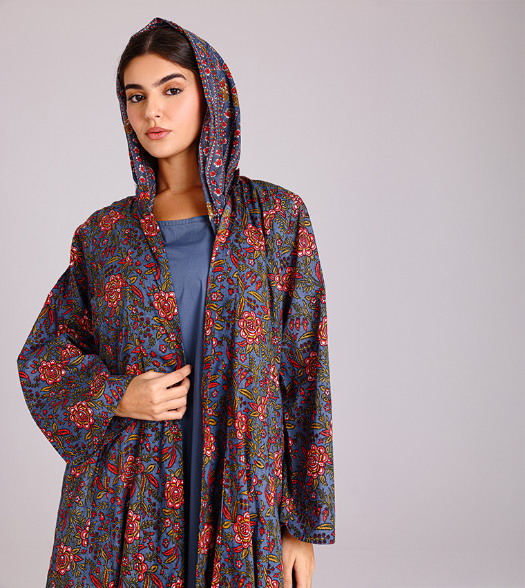 Floral Flared Sleeves Abaya