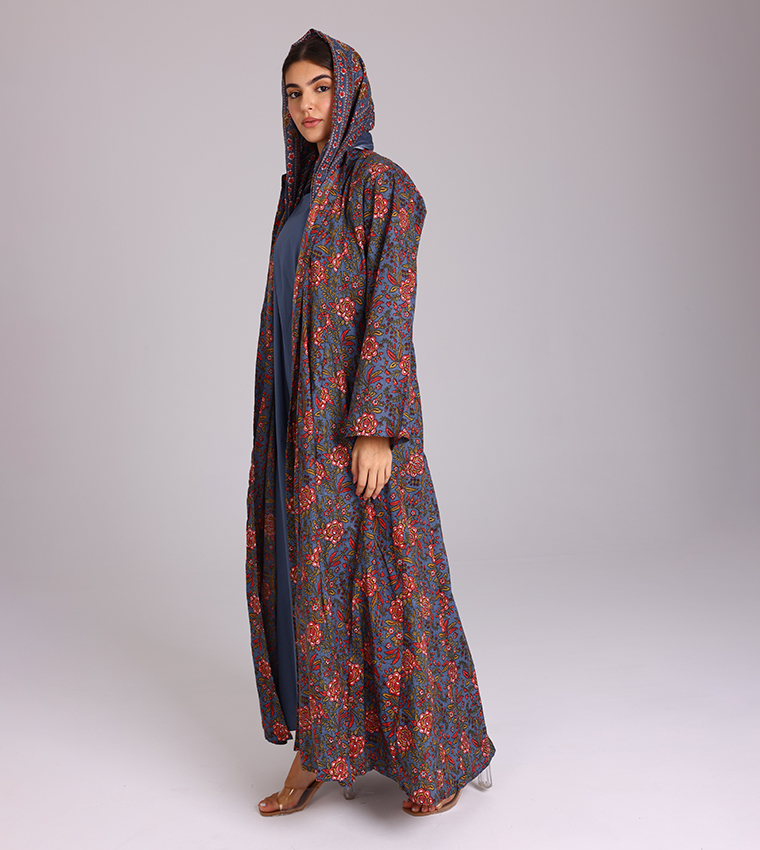 Floral Flared Sleeves Abaya