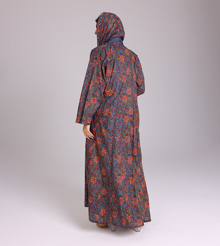 Floral Flared Sleeves Abaya