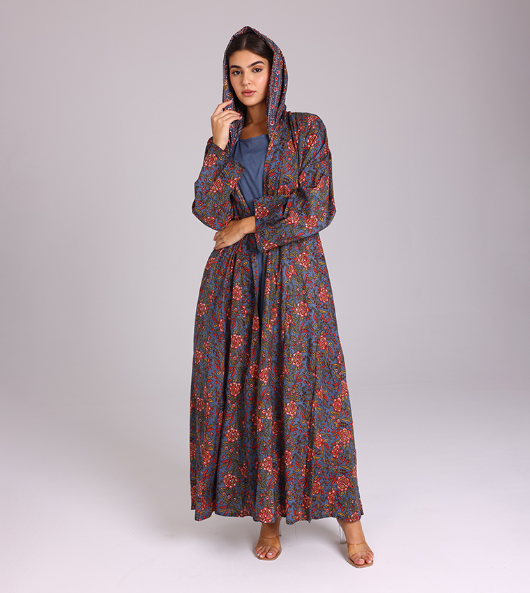 Floral Flared Sleeves Abaya