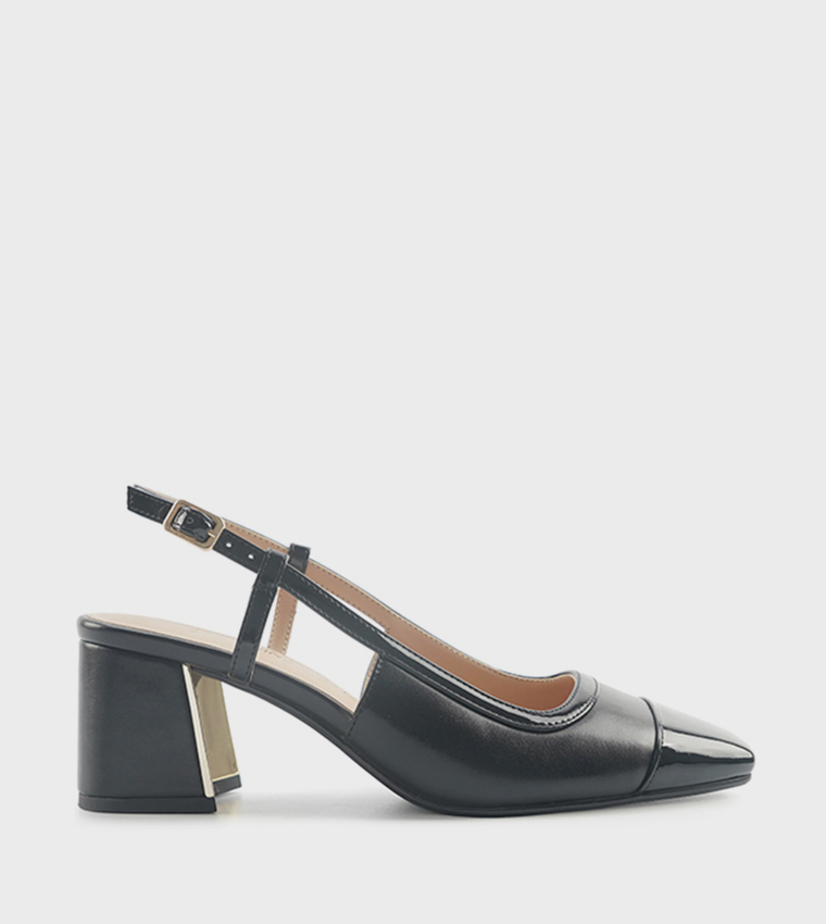 ACALENA Cap Toe Slingback Pumps
