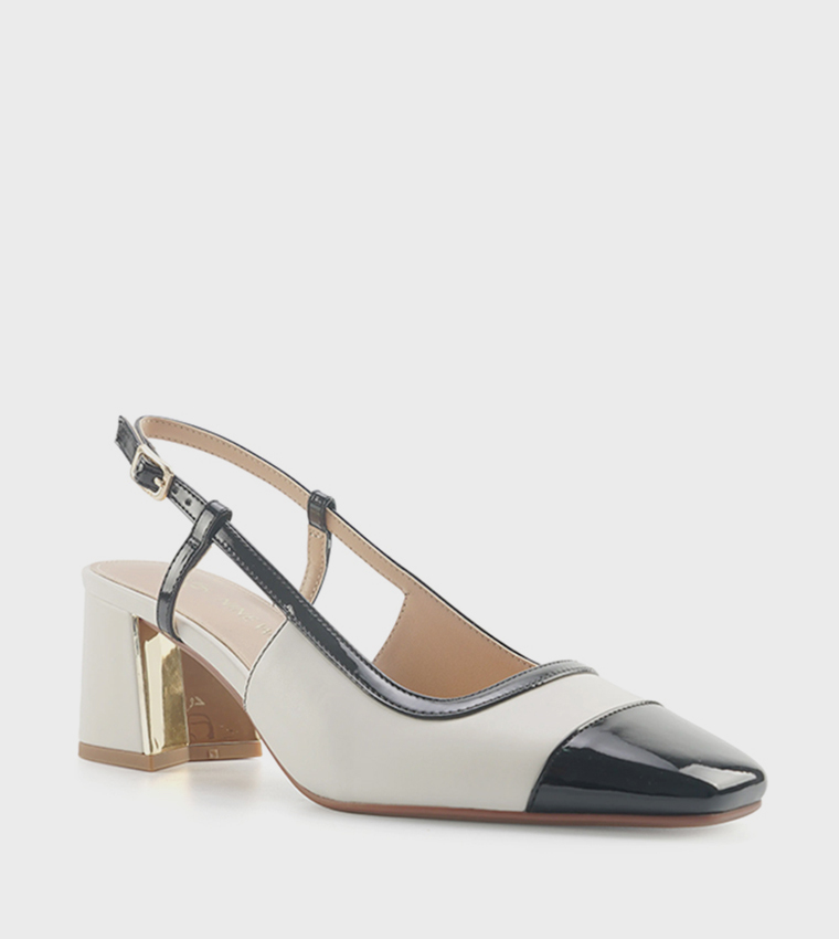 ACALENA Cap Toe Slingback Pumps