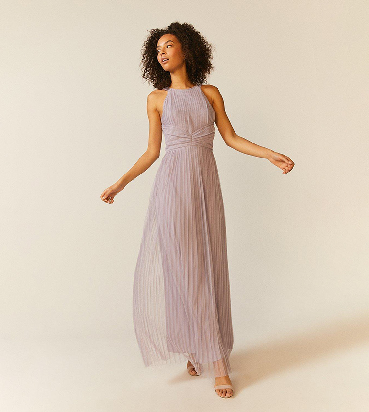 Buy Coast Pleated Halter Neck Maxi Dress In Purple 6thStreet Kuwait