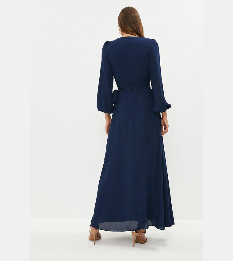 Belted Maxi Wrap Dress