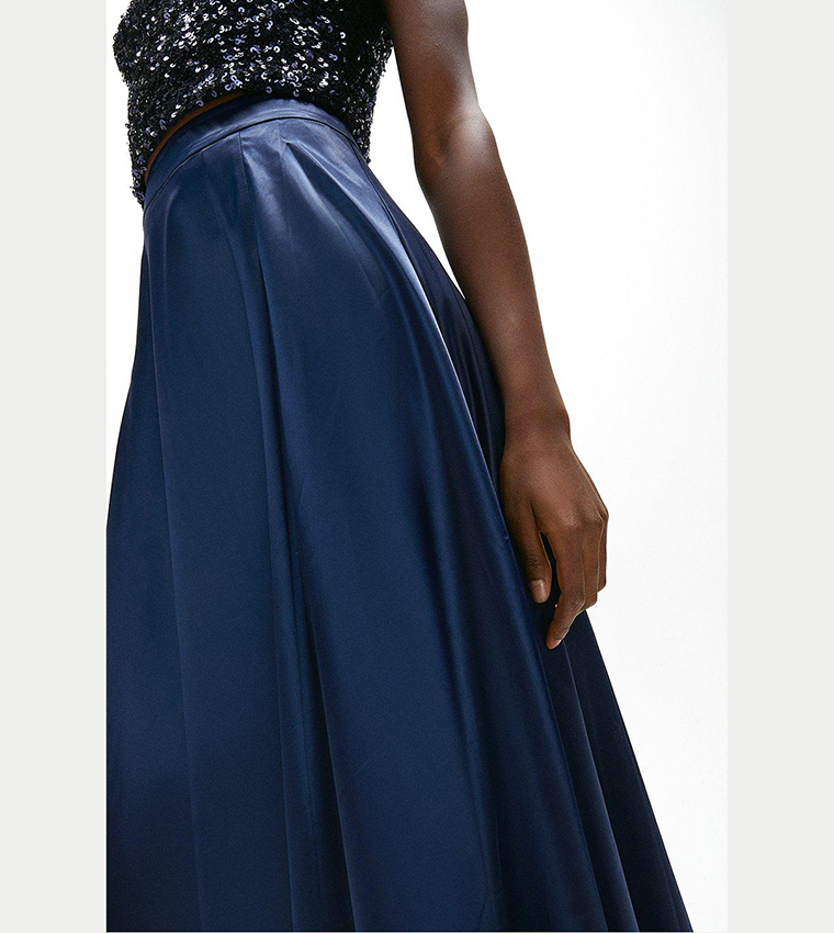 Buy Coast Satin Maxi Skirt In Navy 6thStreet Saudi Arabia