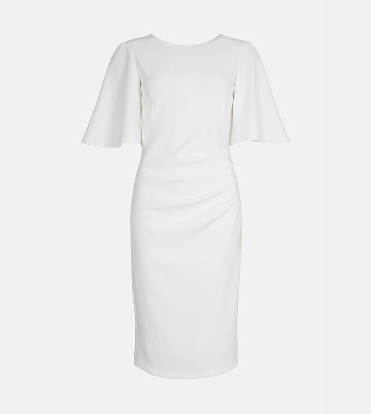 Flare Sleeves Crepe Dress