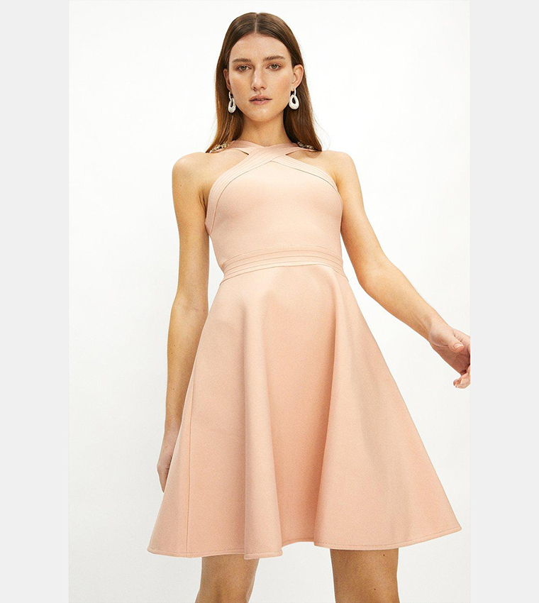 Buy Coast Bandage Heatfix Skater Dress In Pink 6thStreet Qatar