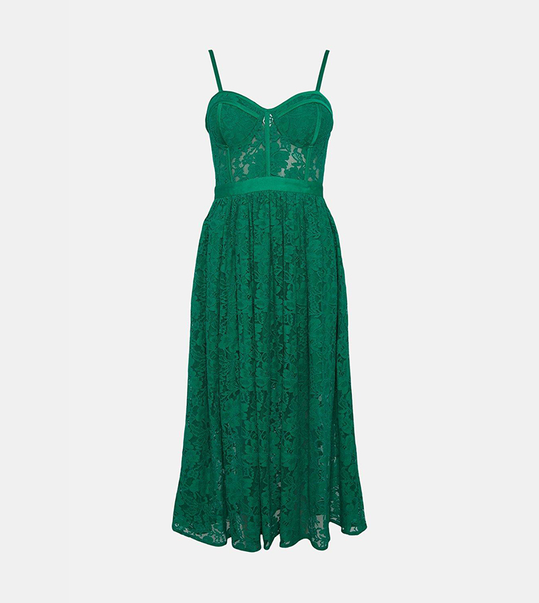 slim fit dress slacks It Was All A Dream Emerald Green Brocade Strapless Midi Dress – Shop the  Mint main image 0