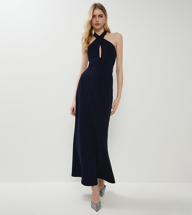 Buy Coast Perfect Fit Halter Fishtail Maxi Dress In Navy | 6thstreet Oman