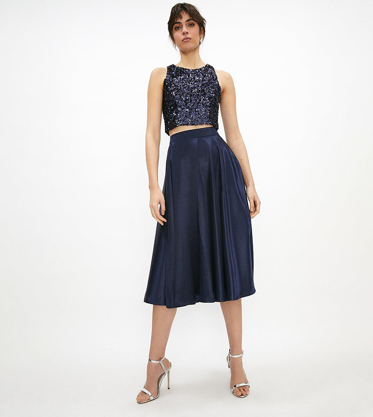 GC Navy mid lenght cotton skirt main image 0