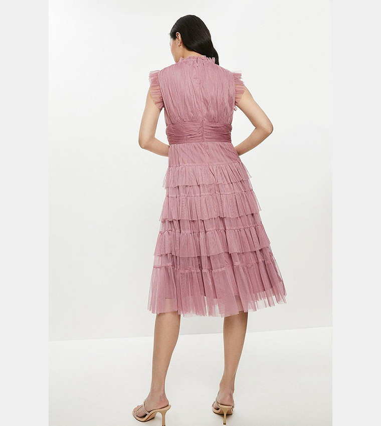 strapless open back dress Satin Midi Dress 38 (FR) / Light Pink main image 0