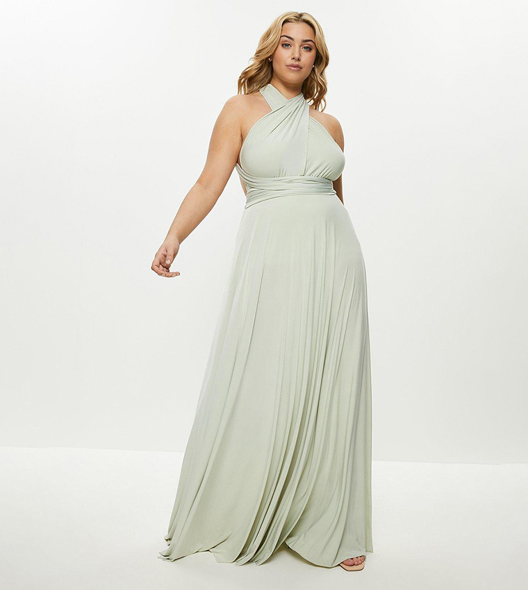 ruffle halter neck maxi dress Ruffled Backless Halterneck Maxi Dress in Lemon Yellow - 12 main image 1