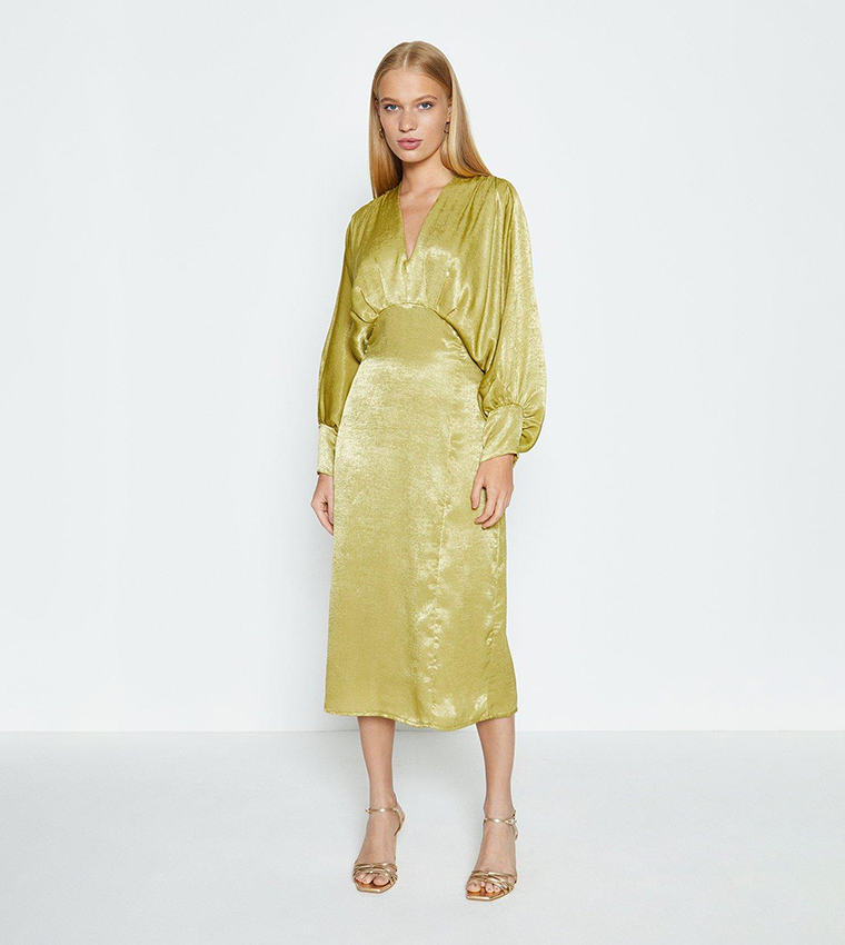 coast satin dress Women's V Neck Structured Belted Midi in Lilac Perfect for weddings Buy Coast Satin Kimono Top
