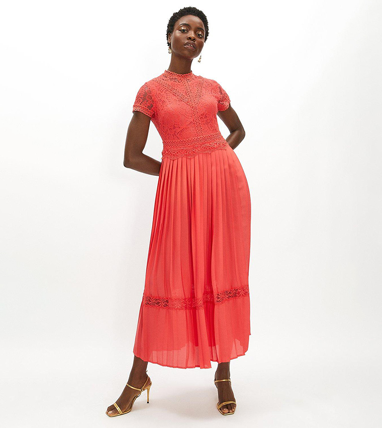Coral maxi dress casual outlet