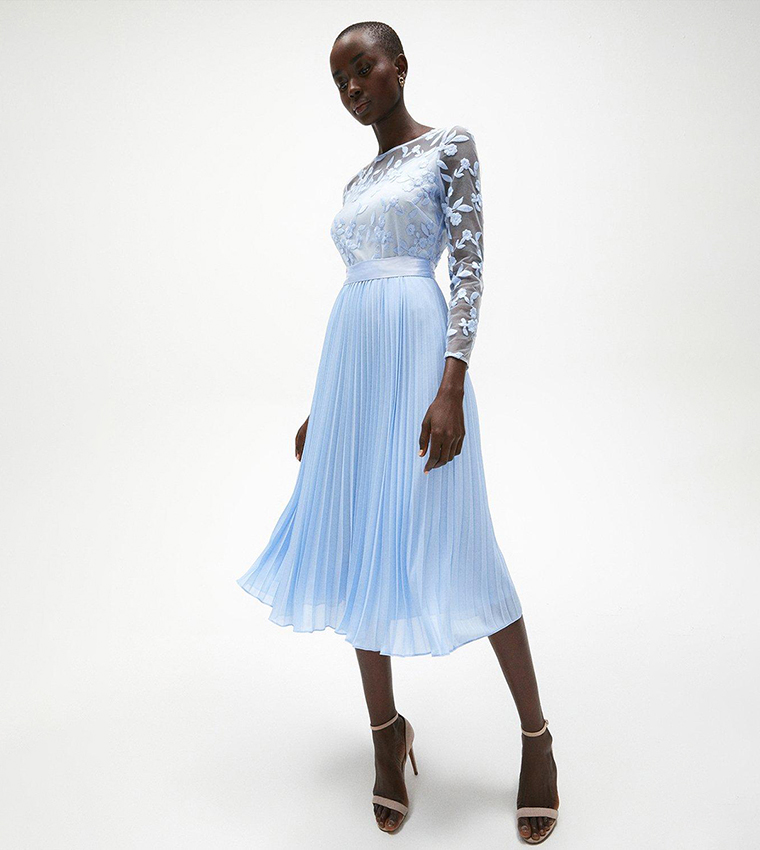 Pale blue 2025 knee length dress