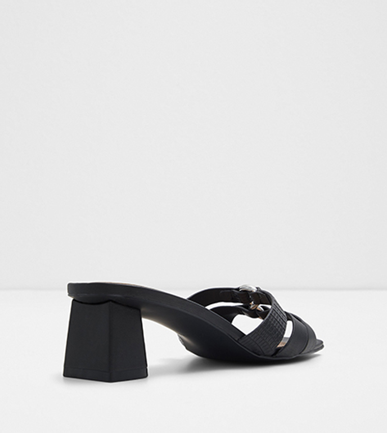 ACCASI Textured Detail Block Heel Sandals