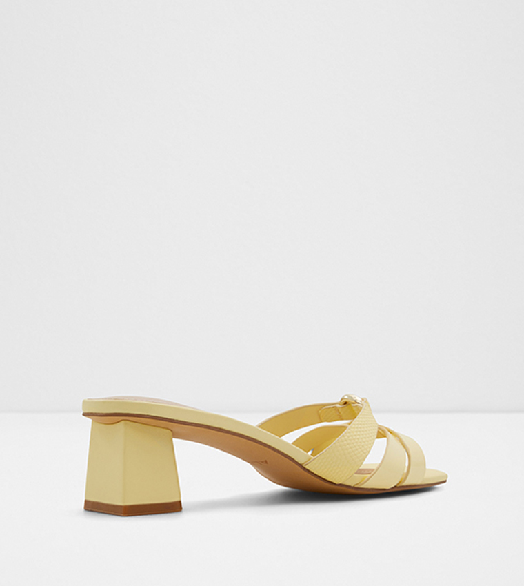 ACCASI Textured Detail Block Heel Sandals