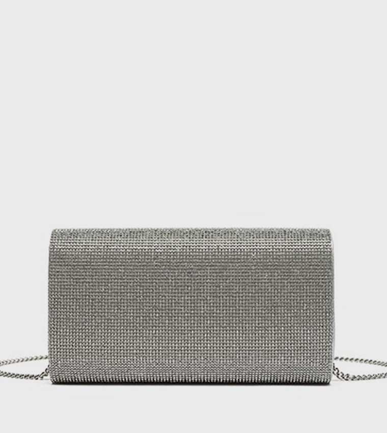 Shimmer Snap Closure Clutch Bag