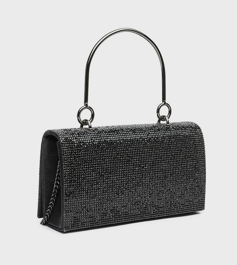 Embellished Top-Handle Clutch Bag