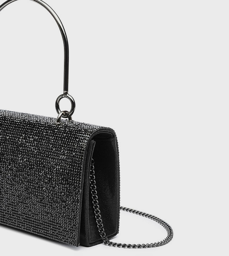 Embellished Top-Handle Clutch Bag