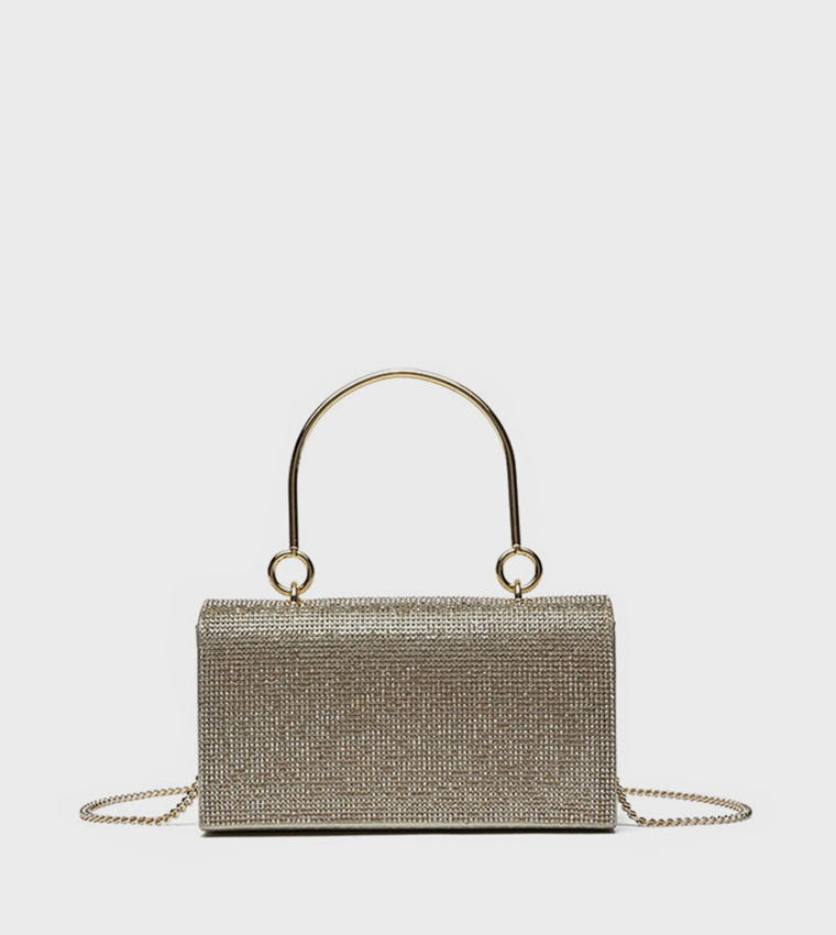 Embellished Top-Handle Clutch Bag